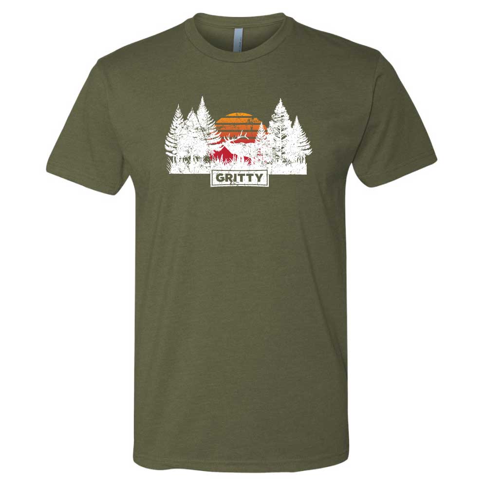 Gritty Elk Sunset Tee